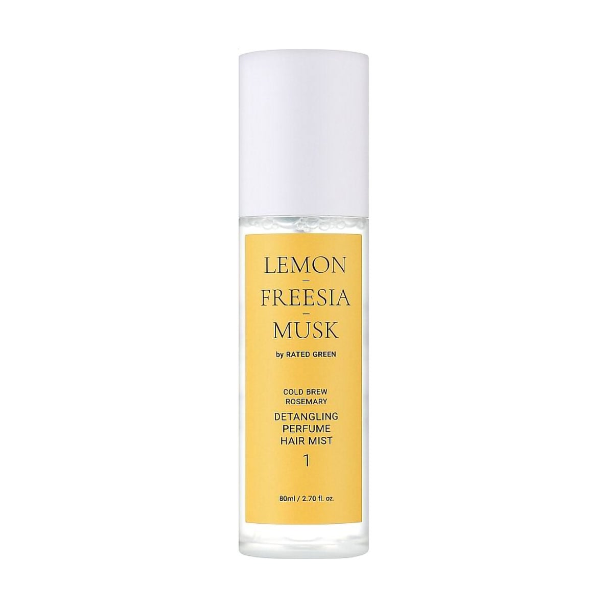 Парфумований міст для волосся Rated Green Lemon Freesia Musk Cold Brew Rosemary Detangling Perfume Hair Mist 1, 80 мл